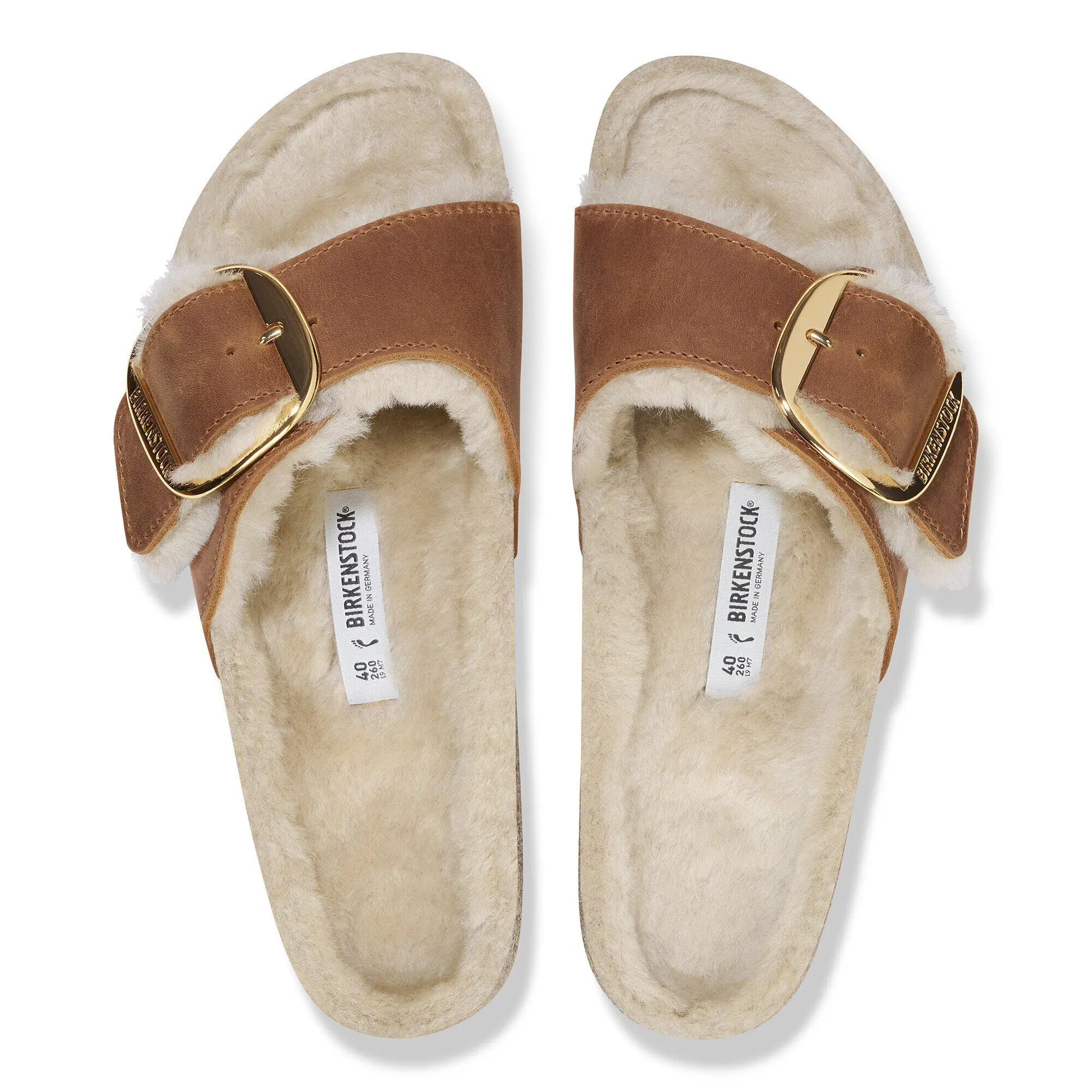Madrid Big Buckle Shearling Natural Leather Oiled - Image 2