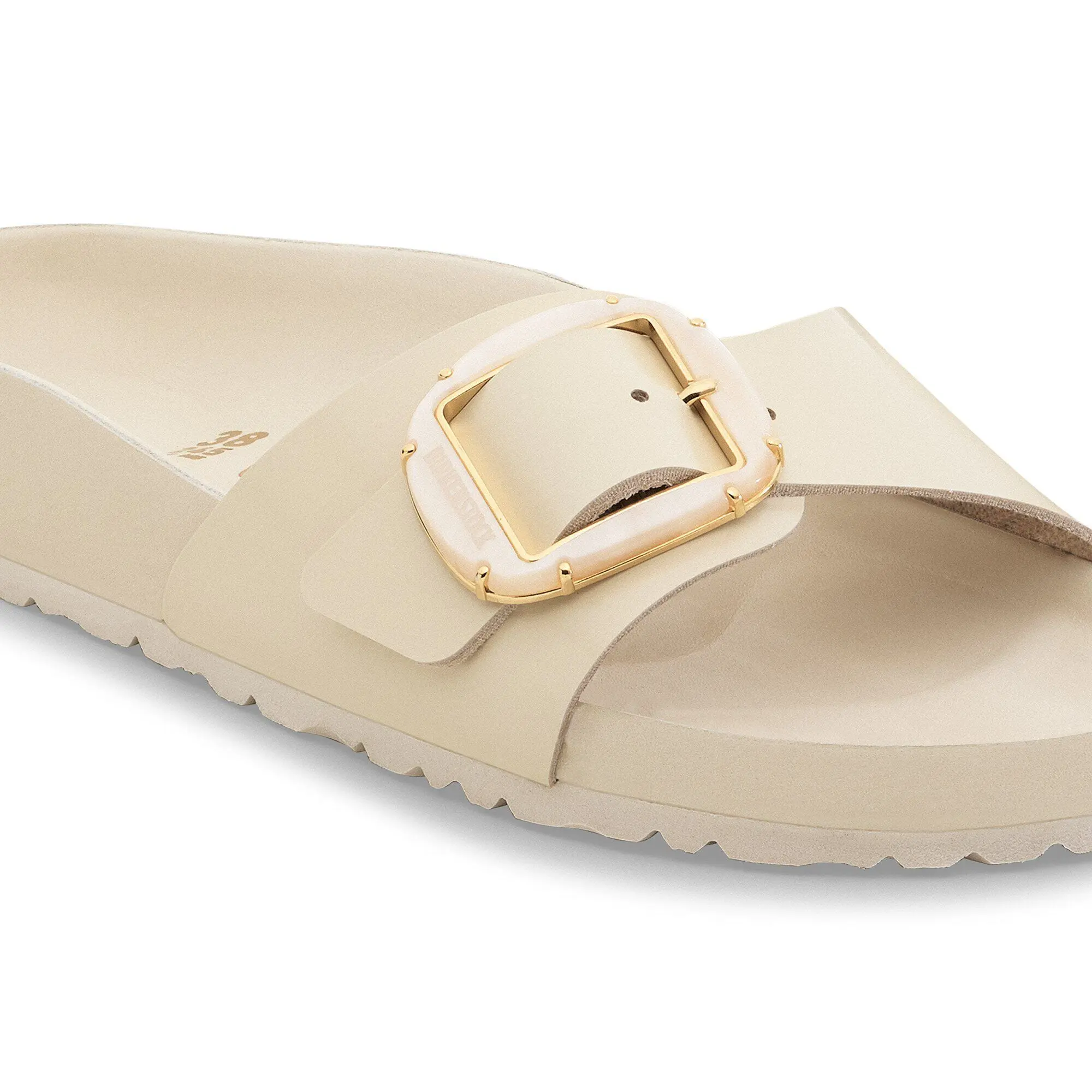 Madrid Big Buckle Pearl Natural Leather Patent - Image 4