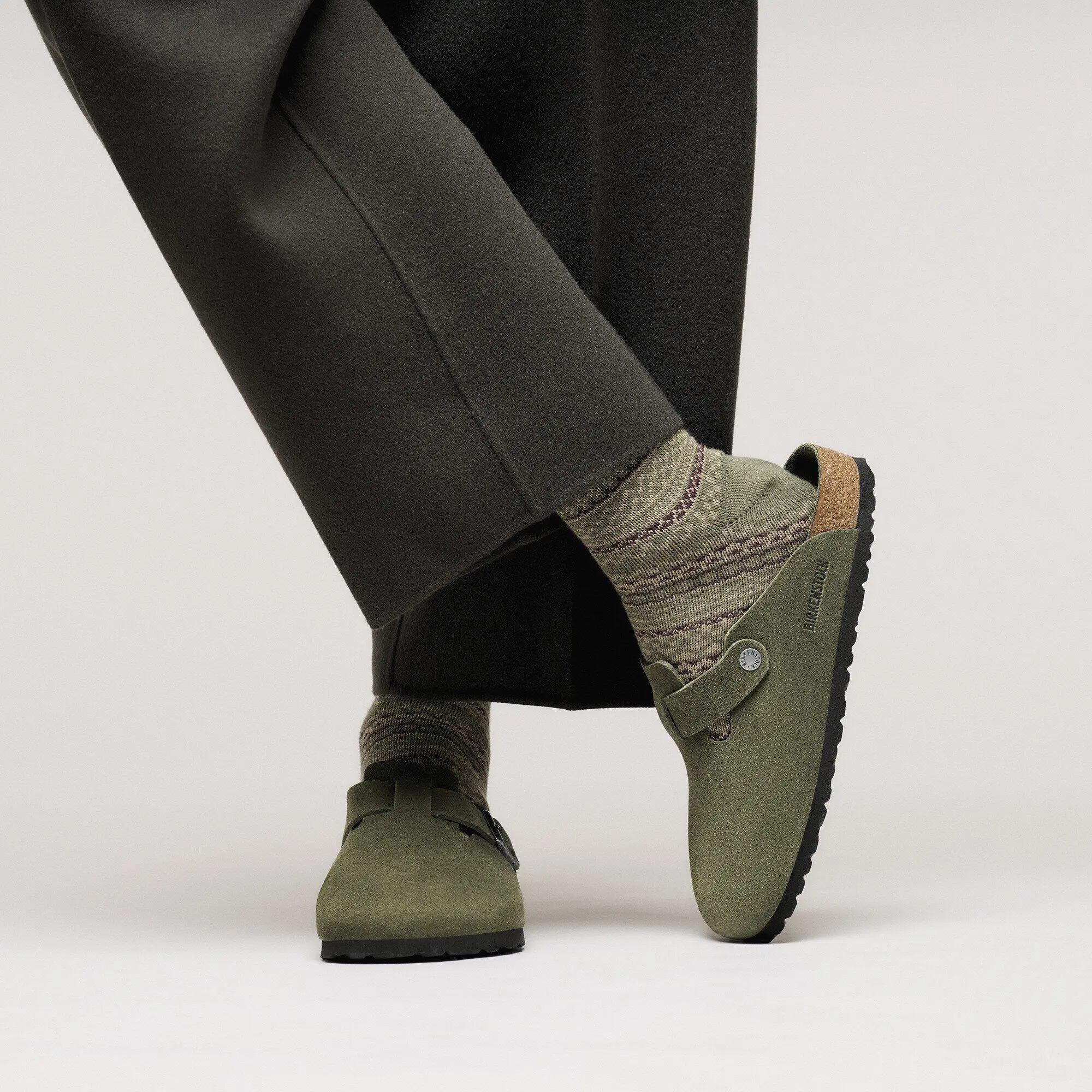 Boston Soft Footbed Suede Leather Thyme Tonal - Image 7