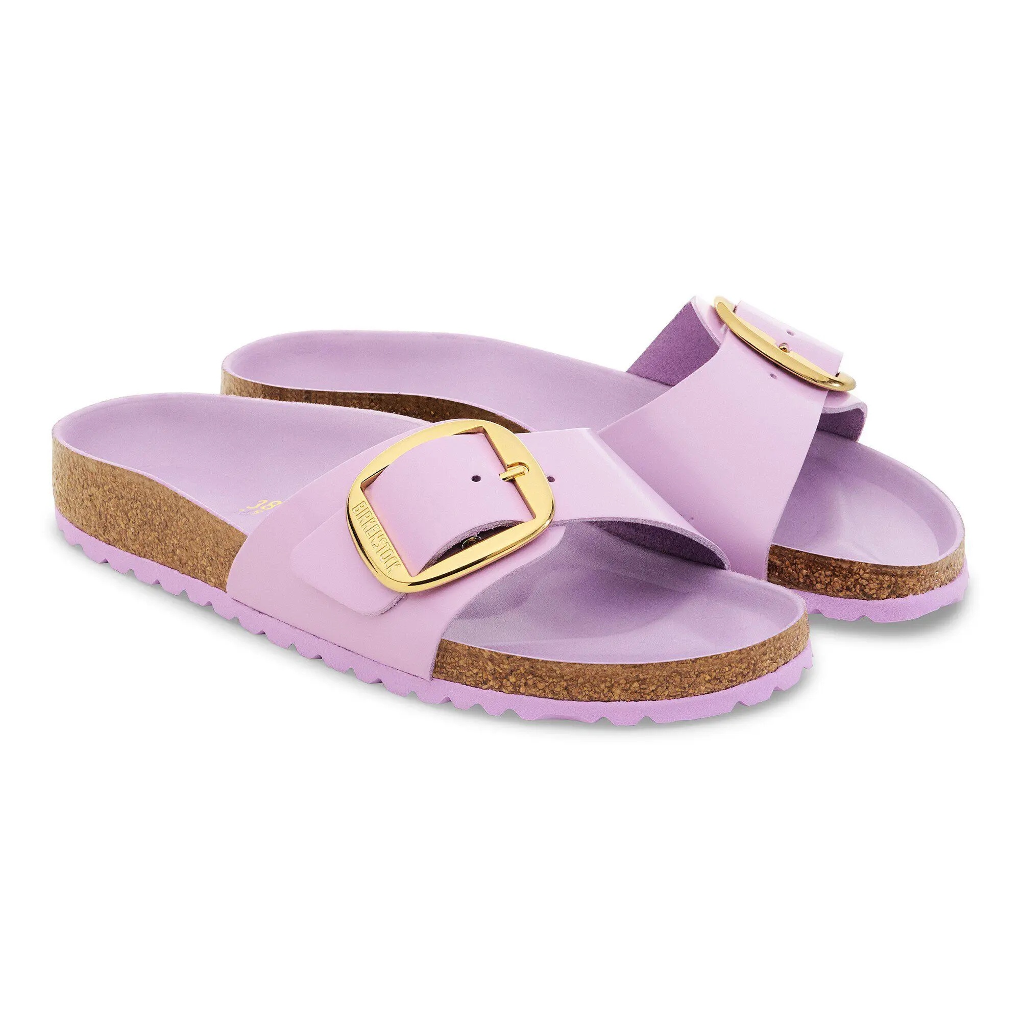 Madrid Big Buckle Natural Leather Patent - Image 7
