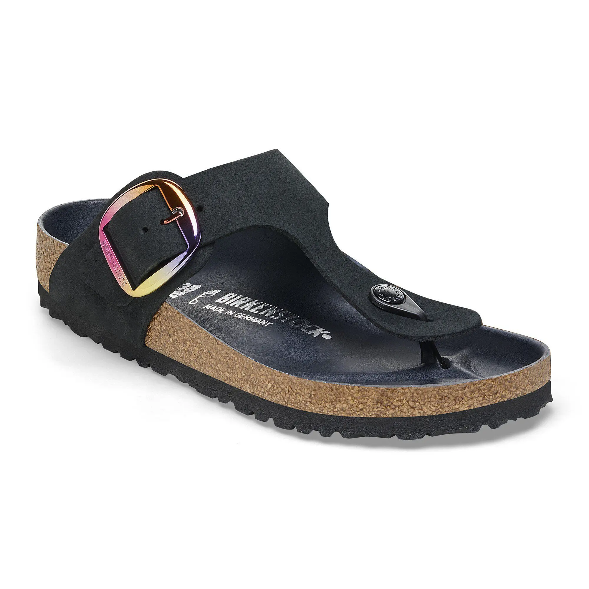 Gizeh Big Buckle Nubuck Leather Black